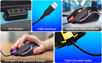 Promotion directe d'usine, souris optique filaire USB de haute qualité, durable, avec LED, pour ordinateur portable, PC de bureau