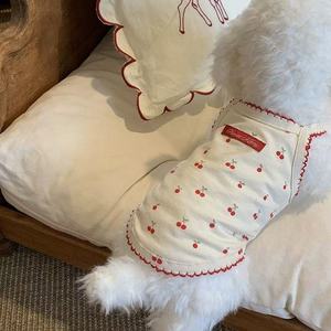 Ropa <span class=keywords><strong>para</strong></span> Perros con Estampado de Cerezas Dulces al por Mayor, Chaleco Transpirable <span class=keywords><strong>para</strong></span> Cachorros, Vestido de Verano <span class=keywords><strong>para</strong></span> Mascotas Pequeñas, <span class=keywords><strong>Gatos</strong></span>, Servicio OEM/ODM - Product Image 4