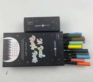 Stylo pinceau double pointe souple et coloré pour aquarelle, idéal pour le dessin, avec boîte personnalisée – Ensemble de stylos pinceaux - Product Image 1