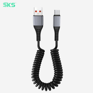 Câble USB 2.0 mâle vers Type-C mâle spiralé 100W OD4.0mm 5A, câble de charge rapide pour voiture, câble de données pour ordinateur, écouteurs et <span class=keywords><strong>imprimante</strong></span> - Product Image 1