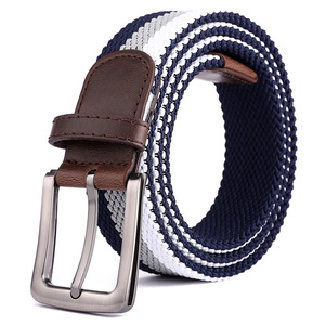 Fábrica al por mayor de encargo de los hombres de trenzado elástico tejido cinturón de golf para los pantalones vaqueros cinturón elástico con aleación para la hebilla - Product Image 5