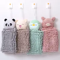 Pink Cute Hand Towel with Hanging Loop- Ultra Thick Children Bathroom Hand  Towel Cartoon Microfiber Absorbent Hand Towels for Kitchen