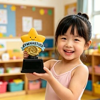 Trofeo Deportivo Personalizado ROOGO de Resina Grabado con Láser, Base Geométrica Moderna, Copa de Premio, Reconocimiento a Empleados, Negocios Corporativos