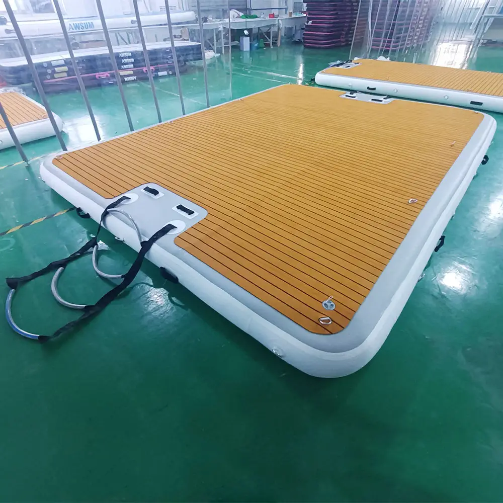 Inflatable Modular nổi bến cảng nước nhảy nền tảng Inflatable Dock bè đảo cho phao thuyền máy bay phản lực trượt tuyết