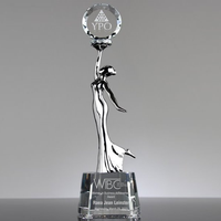 Modèle de trophée en résine et cristal personnalisé conçu sur mesure et article de reconnaissance