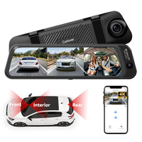 Caméra embarquée 4K Ultra HD 3 canaux, caméra de rétroviseur, caméra avant et arrière 4K, vision nocturne, caméra embarquée pour voiture