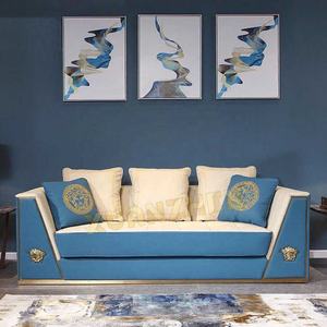 Meubles de salon en or en acier inoxydable love seater design moderne luxe canapé ensemble de meubles entraîneurs canapé salon canapé - Product Image 4