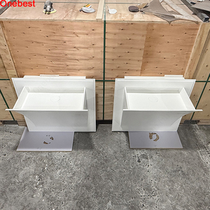 Ensemble de toilettes et de lavabo <span class=keywords><strong>en</strong></span> surface solide blanche pour villa, maison, salle de bain, taille standard, lavabo <span class=keywords><strong>en</strong></span> stock - Product Image 6