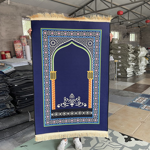 Libosa, alfombra de oración con estampado de terciopelo de cristal transfronterizo, alfombra de oración portátil con borlas, manta de taller de oración - Product Image 2