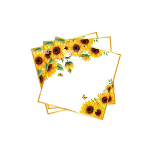 Assiettes en papier sur le thème du tournesol, rondes, impression numérique, ensemble de vaisselle pour fête d'anniversaire, 60-80 pièces, respectueuses de l'environnement - Product Image 4