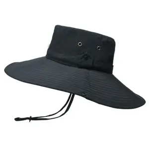 Promotion Custom Summer Sun Shade Wasserdichter schnell trocknender Bergsteiger hut Outdoor Fishing Men Big Brimmed Fisherman Hat