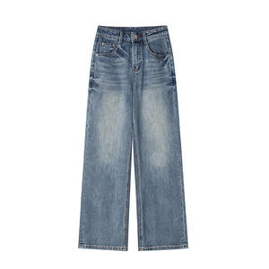 <span class=keywords><strong>Jeans</strong></span> de mezclilla turcos vintage de cintura alta, ligeramente elásticos, de pierna ancha, con textura de lino y algodón, <span class=keywords><strong>serie</strong></span> de alta gama 8617 - Product Image 3