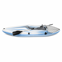 Kayak de pêche gonflable portable haute performance en PVC pour la navigation sur lac et rivière et le surf, 1 personne