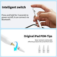 Pena Stylus iPad Ringan dan Kompak dengan Bluetooth, Pengisian Cepat, Sensor Kemiringan, Sensor Sentuhan Telapak Tangan, Magnetik, Pena Aktif OEM Kustom