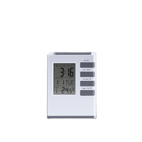 Jam Meja Digital LCD Elektronik dengan Tempat Pena, Termometer, Kalender, Alarm, Fitur Snooze, untuk Kembali ke Sekolah