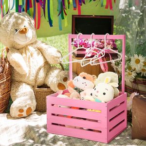 Baby Shower Gifts <strong>Basket</strong> <strong>Carrier</strong> Wooden Baby Shower Crate Closet Baby Wooden Crate Welcome Box with Handle for <strong>Newborn</strong> - Product Image 6