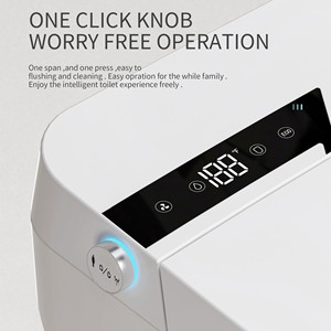 WC intelligent monobloc en céramique pour salle de bain, avec bidet intégré, siège chauffant, télécommande, double chasse d'eau, lavage arrière, capteur radar - Product Image 2