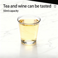 Expédition immédiate : 1000 verres à shot carrés mini transparents en PS jetables de 50 ml pour fêtes et mariages