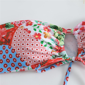 Traje de Baño Bikini Sexy de Dos Piezas con Estampado Floral Transpirable, Estilo Europeo Americano, Sin Tirantes, con Tanga, Marca FEINA - Product Image 3