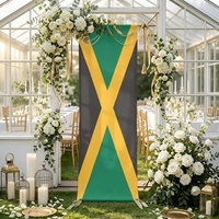 Drapeau de la Jamaïque personnalisé, toile de fond pliable en polyester multi-tailles, pour fête à thème à domicile, photomaton et réunion de famille