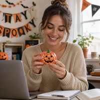 Jouet anti-stress géant en caoutchouc en forme de citrouille d'Halloween, à presser, à rebond lent, pour unisexe, pour la décompression transfrontalière