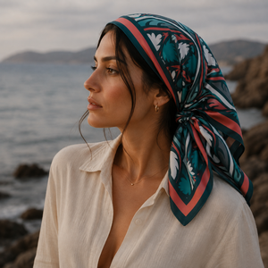 Adult Fashion European American <b>Silk</b> <b>Square</b> <b>Scarf</b> Women Pattern Digital Print Breathable Reversible All Seasons Daily Wear - Product Image 2
