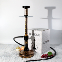 Ensemble de narguilé domestique commercial de Style arabe classique Nouveau design La conduite d'eau de Shisha en aluminium comprend une boîte Hubbly-pratique