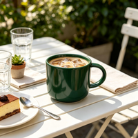Vente en gros de tasses à café en céramique personnalisées avec logo par sublimation, 340 CC, réutilisables, écologiques, adaptées aux aliments, compatibles lave-vaisselle et micro-ondes, cadeaux d'affaires