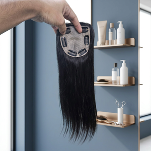 Toupee con Frente de Encaje, Cabello Indio Liso con Ondas Naturales, Cabello Remy 100% Densidad, Parte Central, Base de Seda, Nudos Invisibles - Product Image 2