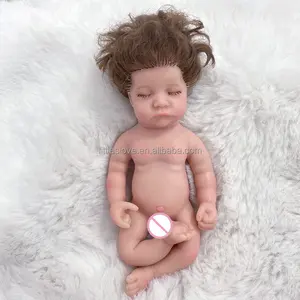 Wholesale Full Silicone Reborn Baby Doll Custom Hand Rooted Hair 6 inch Mini Platinum Silicone Reborn Dolls