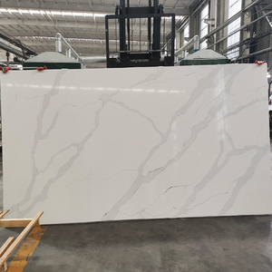 Encimeras de cuarzo TMZ, diseño moderno, losa de cuarzo Calcuta con vena gris, OEM/ODM, venta al por mayor, piedra de cuarzo Encimeras - Product Image 1