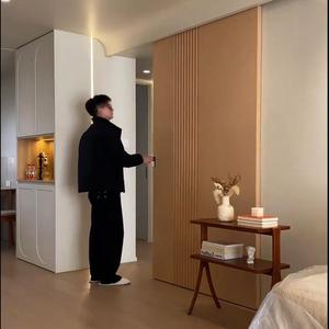 Gỗ rắn phân vùng cửa ma vô hình trượt Barn Door cho nội thất trackless nhà bếp & Phòng ngủ phân vùng - Product Image 1