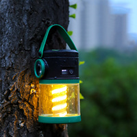 Lanterne solaire de camping 2000mAh, lampe de tente LED rechargeable, lampe portable d'extérieur, banque d'alimentation USB, suspension à 360°