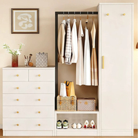 Porte-manteau en bois massif, commode simple pour chambre à coucher à usage domestique, petit porte-vêtements suspendu intégré au lit