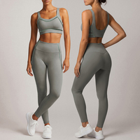 Nouveauté : Ensemble de yoga 2 pièces pour femme, taille élastique, imprimé, en Spandex/Nylon, idéal pour le fitness, la gym et les activités sportives