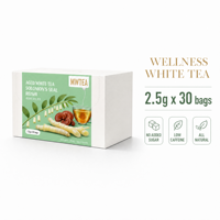 Thé Herbal Blanc Solomon Seal Direct Usine avec Mélange Rafraîchissant de Reishi, Traitement Brut, Emballage Boîte et Sachet, 2,5g*30 Sachets, OEM