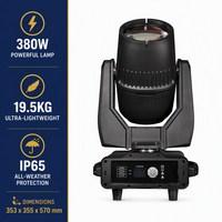 Mini projecteur de scène extérieur léger IP65, étanche, 380W, style Sharpy, pour DJ et événements
