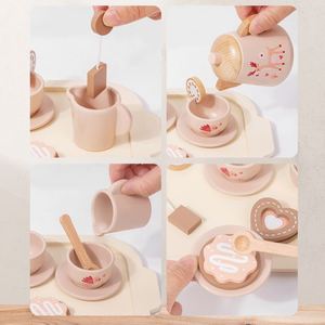 Ensemble de thé en bois pour petites filles, accessoires de cuisine pour jeu d'imitation de fête de princesse - Product Image 3