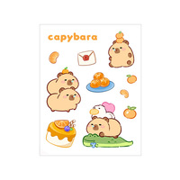 Autocollant de dessin animé Capybara mignon et adorable pour enfants, en PET imperméable, matériau décoratif