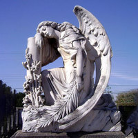 Taidian — pierre en granit blanc, amulette en pierre brute sculptée d'ange, commémoratifs de marbre