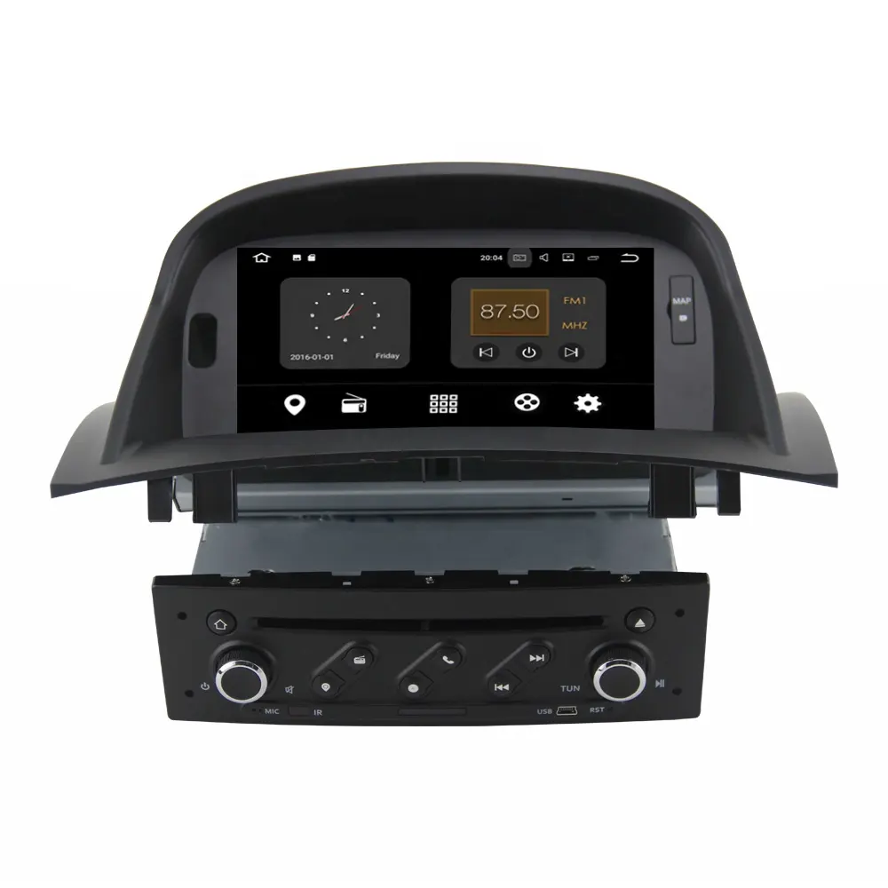 7 Inch 1din Android 9.0 Auto Dvd-speler Voor Renault Megane 2 Quad Core Gps Navigatie Auto Radio Multimedia Stereo wifi Bt Swc