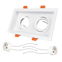 Module LED carré en aluminium pour éclairage encastré double, 2700k 3000k 4000k, noir, pour bureau à domicile, spot MR16 GU10