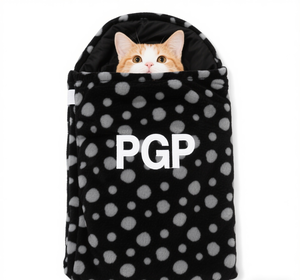 Sac de couchage pour animaux de compagnie avec logo personnalisé motif à pois Maison d'ami à fourrure confortable pour se reposer-pour chats chiens petits animaux - Product Image 1