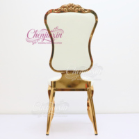 Vente en gros de meubles bon marché pour hôtels, chaises de luxe commerciales empilables en métal doré pour décoration de mariage, pour fêtes et événements