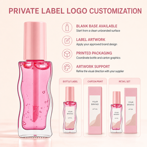 Aceite Labial HKH que Cambia de Color con Aceite de Aguacate, Brillo Labial Hidratante y Voluminizador, Botella de Vidrio Ondulada, Fabricante OEM ODM de Marca Privada - Product Image 3