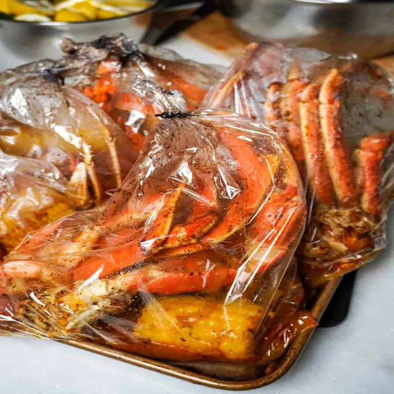 Venta caliente resistente al calor de gran tamaño de grado alimenticio horno cocinar pavo bolsa cangrejo mariscos hervir bolsas