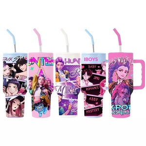 Tazza Termica per Auto a Tema Cartone Animato K-POP Huntrix 40oz Rumi Mira Zoey Ice Cup per Commercio Transfrontaliero - Product Image 1