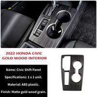022 Model 11th Generation Civic Type R Trim Interior Motif Kayu Emas Panel Dekoratif Tuas Persneling Aksesoris Modifikasi Mobil