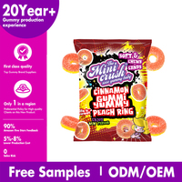 Assortiment de mélanges de fruits personnalisés Emballage de cadeaux Fruits à mâcher Caramel doux Aromatisé Cannelle Pêche Anneau Bonbons Gummy Saveur fruitée