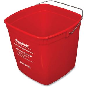 6 Qt Commercial Polypropylene Red Boardwalk Cleaner <b>Bucket</b> <b>with</b> <b>Lid</b>-Model 6QTREDBKT - Product Image 1